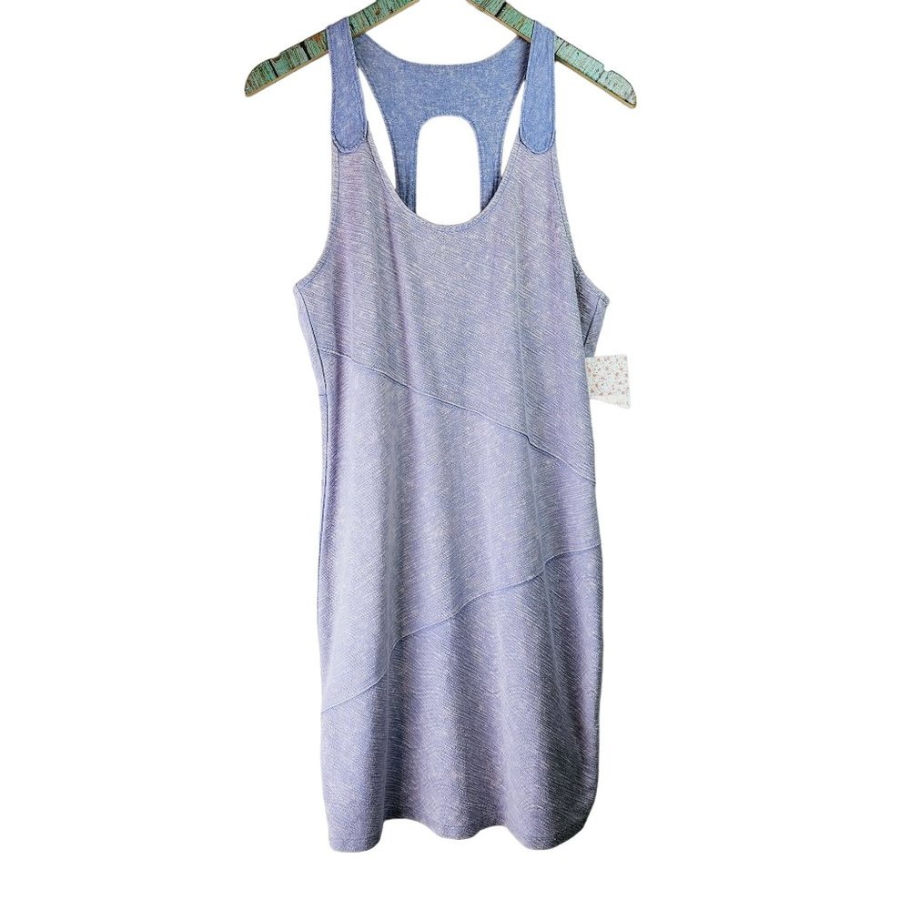 Free People Changing Directions Blue Space Dye Bodycon Mini Dress, Sz Lg, NWT